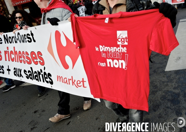 Manifestation à Paris contre le travail du dimanche