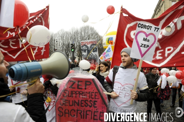 Manifestation contre la carte des REP (Réseaux d Education Prioritaires)