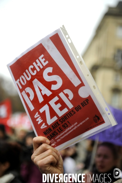 Manifestation contre la carte des REP (Réseaux d Education Prioritaires)