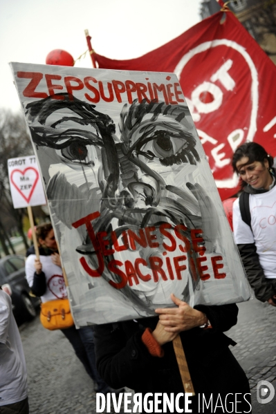 Manifestation contre la carte des REP (Réseaux d Education Prioritaires)