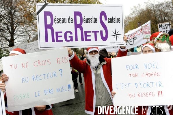 Manifestation contre la carte des REP (Réseaux d Education Prioritaires)