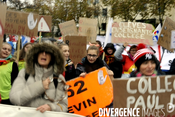 Manifestation contre la carte des REP (Réseaux d Education Prioritaires)