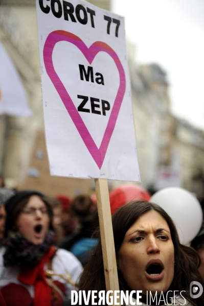 Manifestation contre la carte des REP (Réseaux d Education Prioritaires)