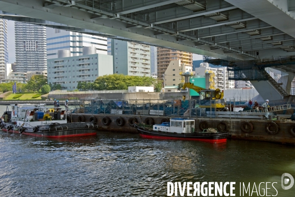Tokyo.Le long de la riviere Sumida