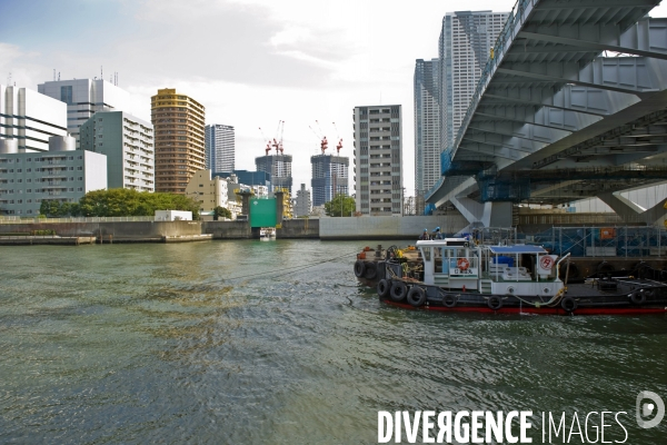 Tokyo.Le long de la riviere Sumida