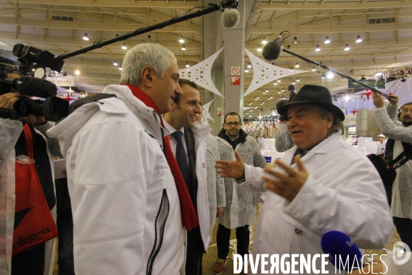 Emmanuel MACRON et Carole DELGA visitent le marche de Rungis