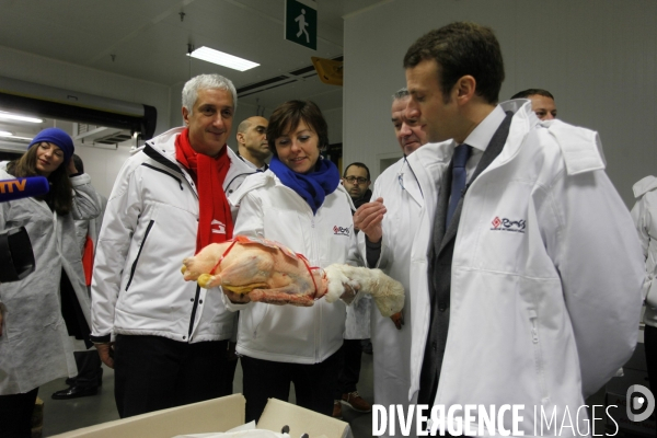 Emmanuel MACRON et Carole DELGA visitent le marche de Rungis
