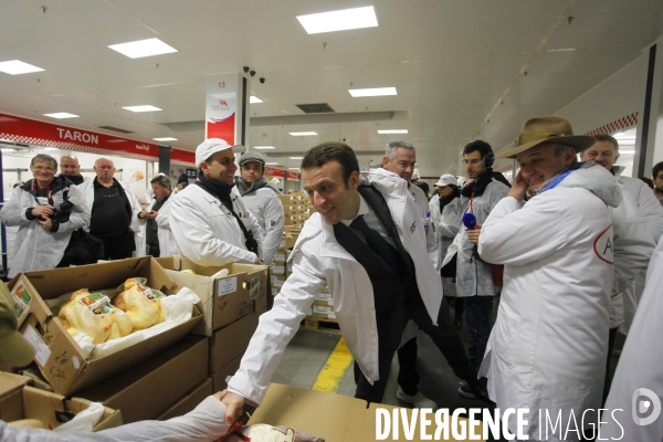 Emmanuel MACRON et Carole DELGA visitent le marche de Rungis