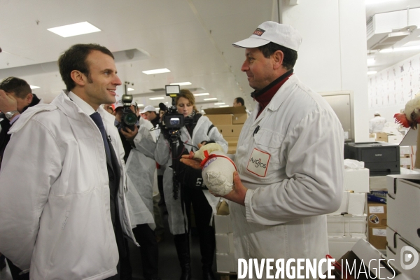 Emmanuel MACRON et Carole DELGA visitent le marche de Rungis