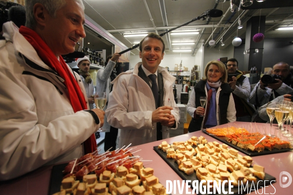 Emmanuel MACRON et Carole DELGA visitent le marche de Rungis