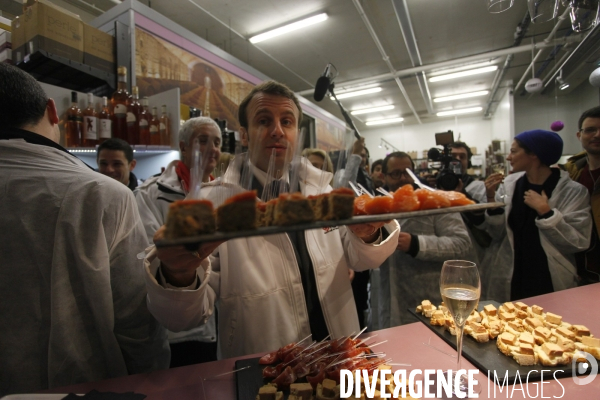 Emmanuel MACRON et Carole DELGA visitent le marche de Rungis