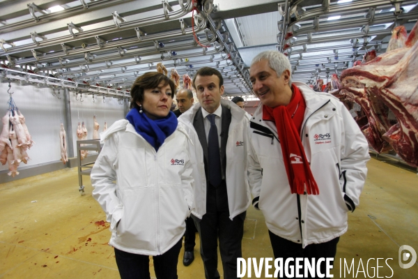 Emmanuel MACRON et Carole DELGA visitent le marche de Rungis