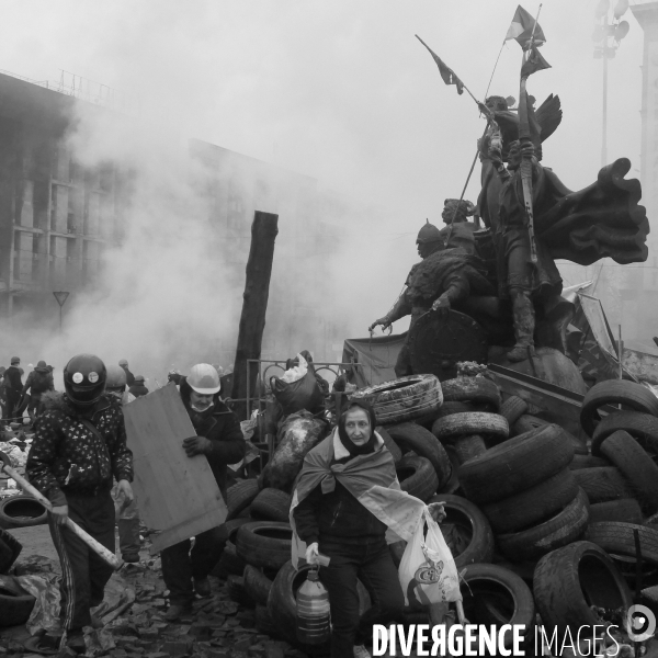 The Ukrainian Revolution 2014 Kiev. La révolution ukrainienne 2014 Kiev. B/W