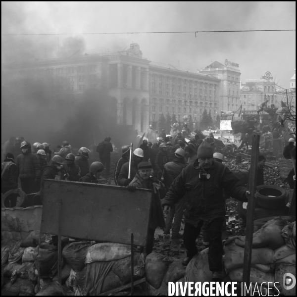 The Ukrainian Revolution 2014 Kiev. La révolution ukrainienne 2014 Kiev. B/W