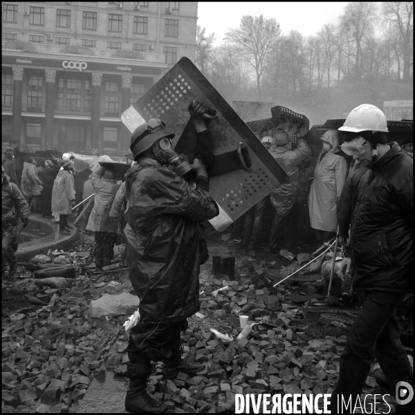 The Ukrainian Revolution 2014 Kiev. La révolution ukrainienne 2014 Kiev. B/W