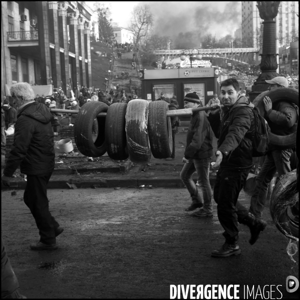 The Ukrainian Revolution 2014 Kiev. La révolution ukrainienne 2014 Kiev. B/W