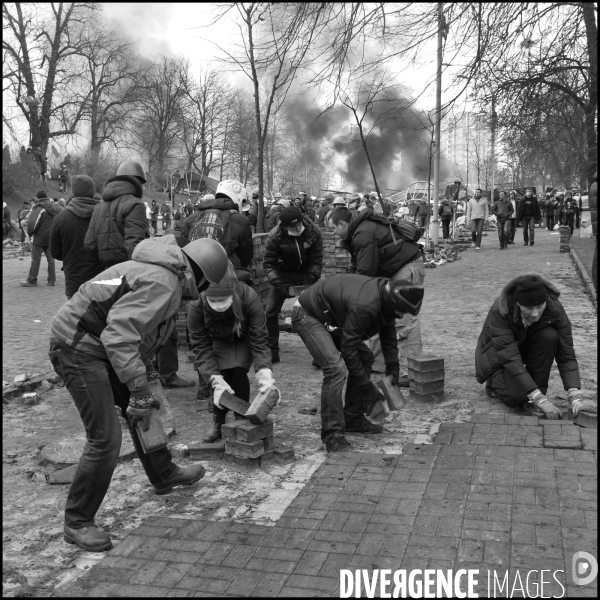 The Ukrainian Revolution 2014 Kiev. La révolution ukrainienne 2014 Kiev. B/W