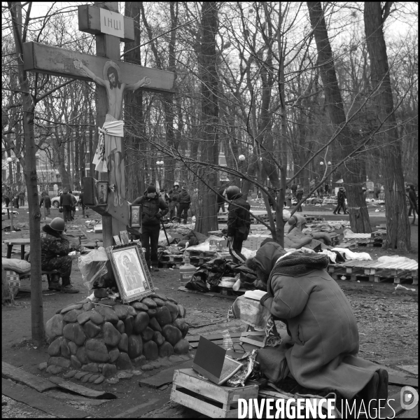 The Ukrainian Revolution 2014 Kiev. La révolution ukrainienne 2014 Kiev. B/W