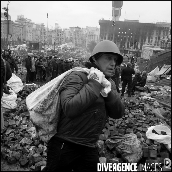 The Ukrainian Revolution 2014 Kiev. La révolution ukrainienne 2014 Kiev. B/W