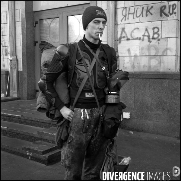 The Ukrainian Revolution 2014 Kiev. La révolution ukrainienne 2014 Kiev. B/W