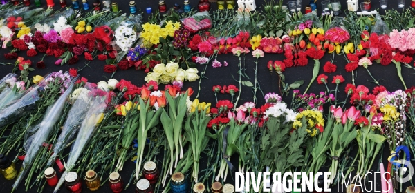 The Panoramic  Barricades of anti-government  protesters in Ukrainian Revolution 2014 Kiev. Les barricades des manifestants anti-gouvernementaux en ukrainien Révolution 2014 Kiev.