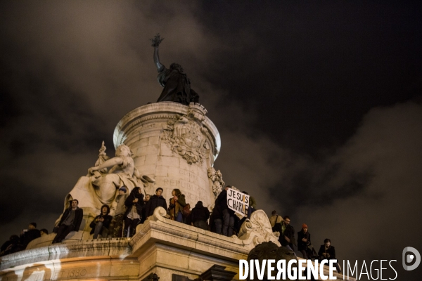 Manifestation de soutien à la liberté d expression après l attentat contre le journal Charlie Hebdo et la mort de 12 personnes dont quatre des principaux dessinateurs caricaturistes.