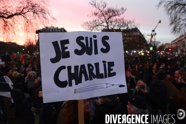 Republican March Unity Rally Against Terrorism in Paris. Marche Républicaine Contre le Terrorisme à Paris.