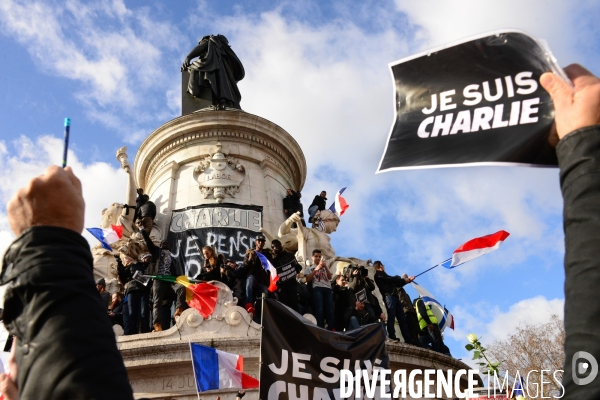 Republican March Unity Rally Against Terrorism in Paris. Marche Républicaine Contre le Terrorisme à Paris.