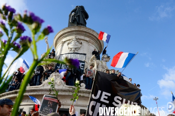 Republican March Unity Rally Against Terrorism in Paris. Marche Républicaine Contre le Terrorisme à Paris.