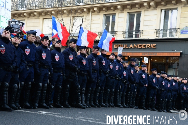 Republican March Unity Rally Against Terrorism in Paris. Marche Républicaine Contre le Terrorisme à Paris.