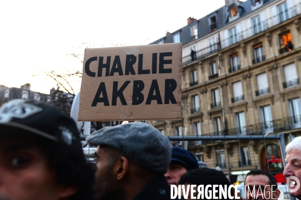 Republican March Unity Rally Against Terrorism in Paris. Marche Républicaine Contre le Terrorisme à Paris.