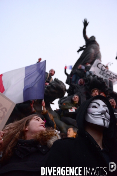 Republican March Unity Rally Against Terrorism in Paris. Marche Républicaine Contre le Terrorisme à Paris.