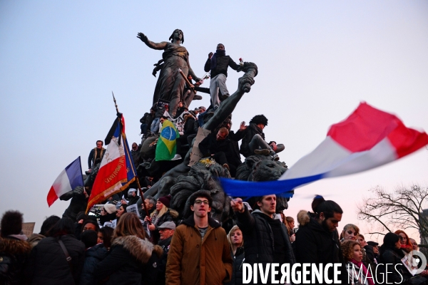 Republican March Unity Rally Against Terrorism in Paris. Marche Républicaine Contre le Terrorisme à Paris.