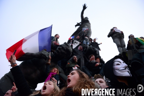 Republican March Unity Rally Against Terrorism in Paris. Marche Républicaine Contre le Terrorisme à Paris.