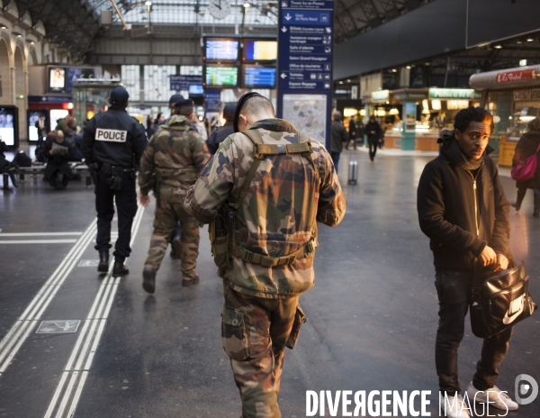 Plan Vigipirate au plus haut niveau. Gare de l est