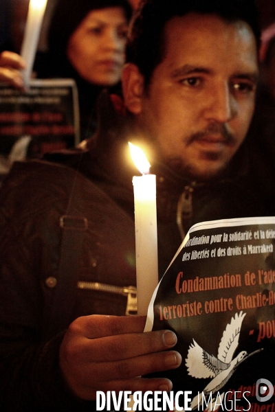 Rassemblement contre le terrorisme et pour la liberté d expression, Marrakech.