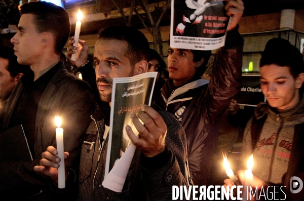 Rassemblement contre le terrorisme et pour la liberté d expression, Marrakech.