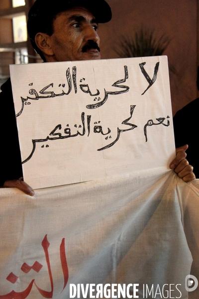 Rassemblement contre le terrorisme et pour la liberté d expression, Marrakech.