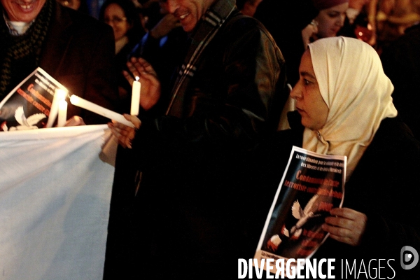 Rassemblement contre le terrorisme et pour la liberté d expression, Marrakech.