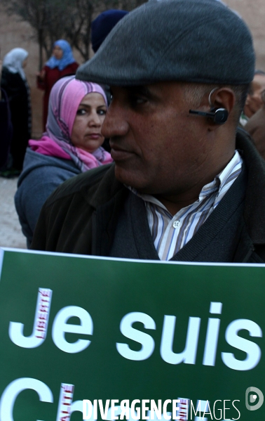 Rassemblement contre le terrorisme et la liberté d expression place Jamal F na,Marrakech.