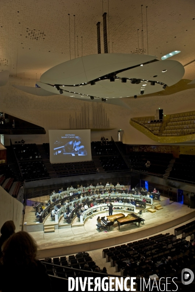 A la Philharmonie de Paris, la grande salle pendant une repetition