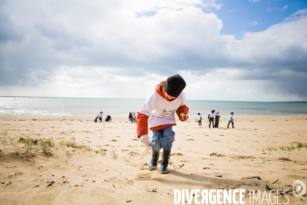 Opération de nettoyage des plages en Bretagne