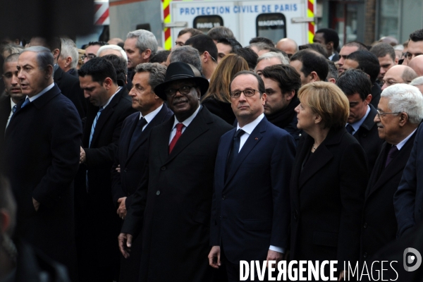 MARCHE REPUBLICAINE  Plus d une cinquantaine de chefs d Etat ont défilé à Paris, contre le terrorisme et en soutien aux victimes des attentats commis à Paris