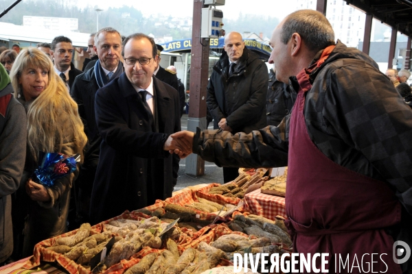 Farnçois Hollande à Tulle pour ses voeux aux corrèziens