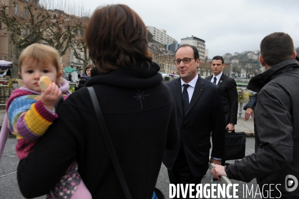 Farnçois Hollande à Tulle pour ses voeux aux corrèziens