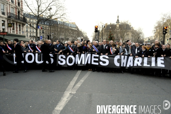 Grande marche du 11 janvier contre les attentats terroristes.