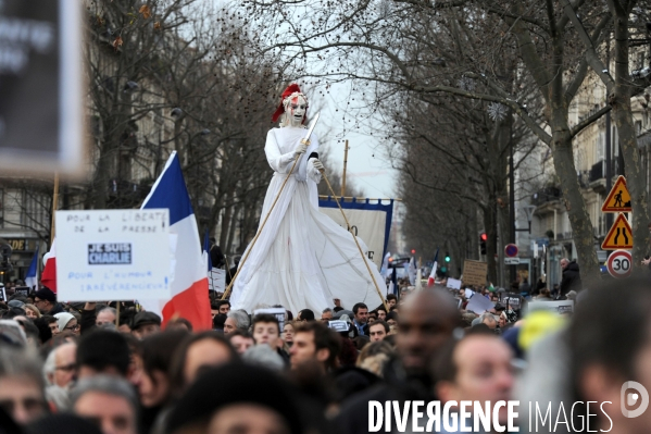 Grande marche du 11 janvier contre les attentats terroristes.