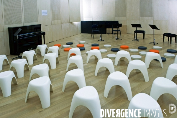Illustration Janvier 2015.Une salle de repetition  a la Philharmonie construite par Jean Nouvel.