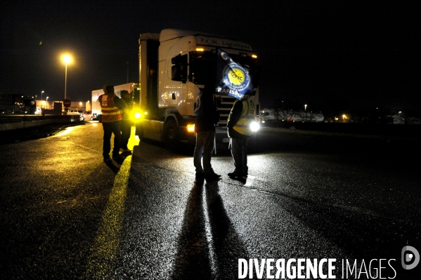 Grève et blocage de routiers en Picardie