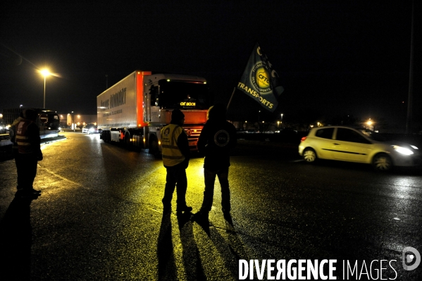 Grève et blocage de routiers en Picardie